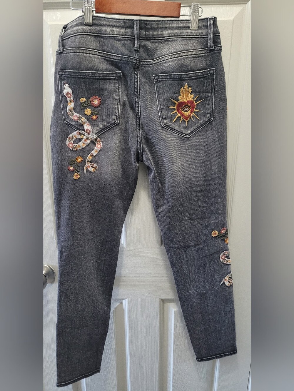 Driftwood Jackie Skinny Hallucination Embroidered Free People Jeans Size 28 - Picture 8 of 12